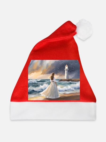 Die Frau und der Leuchtturm - Weihnachtsmütze - Rot