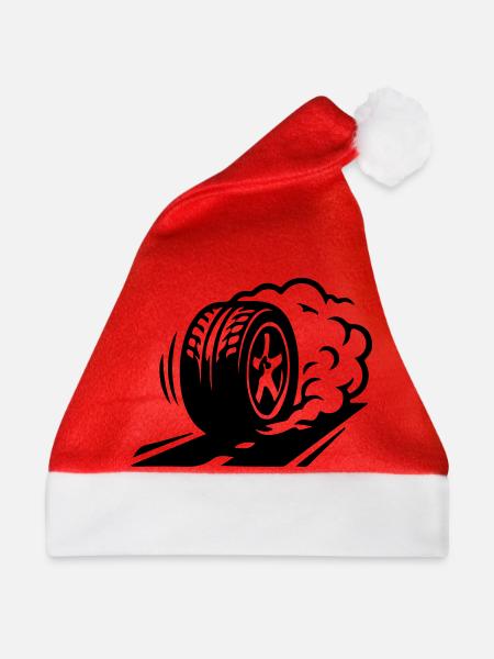 Autoreifen Driften Symbol - Weihnachtsmütze - Rot