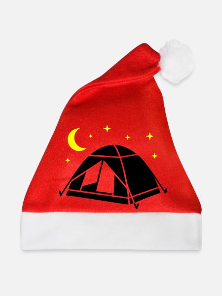 Zelt Mond Sterne Grafik - Weihnachtsmütze - Rot