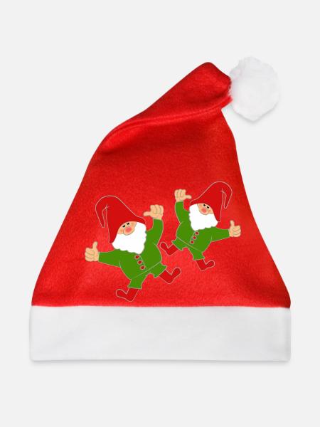 Lustige Wichtel - Weihnachtsmütze - Rot