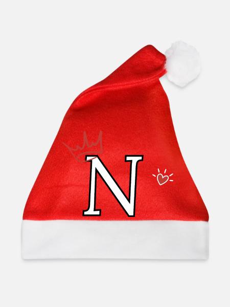 Buchstaben n Kronenherz - Weihnachtsmütze - Rot