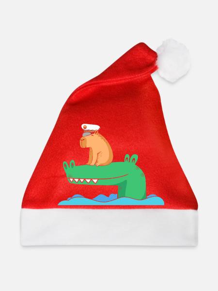 Capybara Capibara - Weihnachtsmütze - Rot