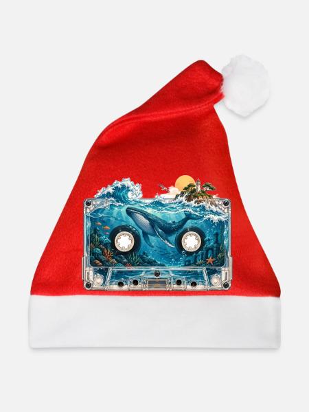 Unterwasserwal-Kassetten-Kunst - Weihnachtsmütze - Rot