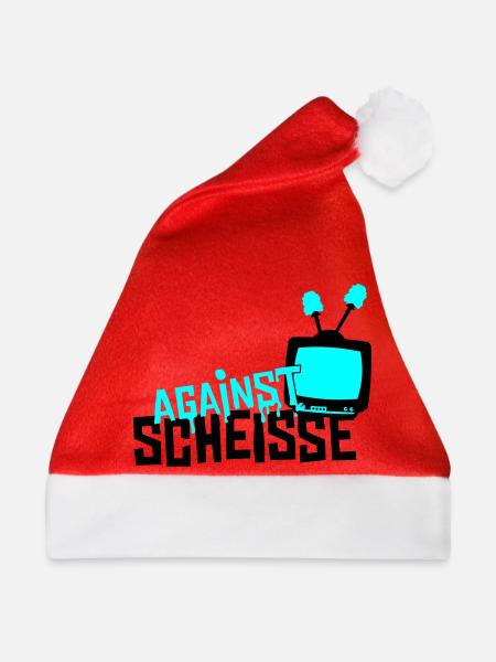 against scheisse - television - Weihnachtsmütze - Rot