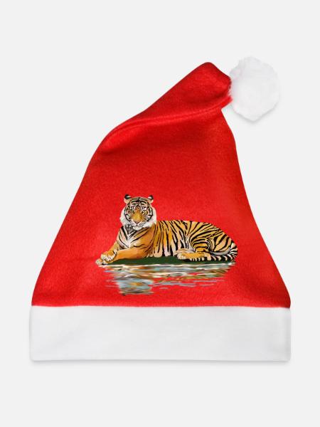 Tiger - Weihnachtsmütze - Rot