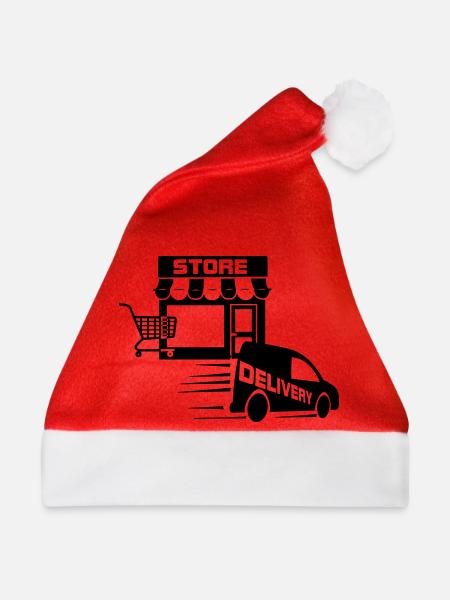 Online-Shop und Lieferung mit - Weihnachtsmütze - Rot - Vorne