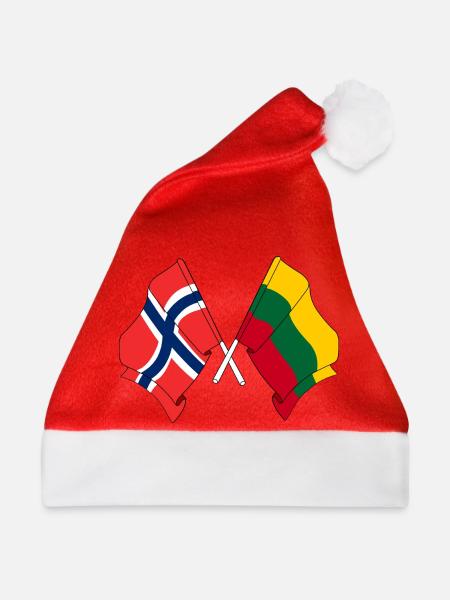 Flagge Norwegen, Flagge Litauen - Weihnachtsmütze - Rot