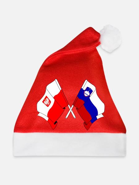 Flagge Polens und Sloweniens - Weihnachtsmütze - Rot