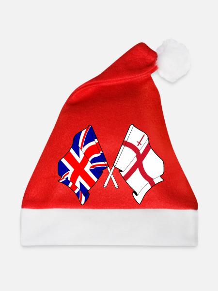 City of London & Great Britain Flaggen - Weihnachtsmütze - Rot - Vorne