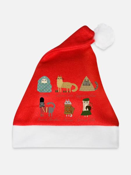 Katzenrassen - Weihnachtsmütze - Rot