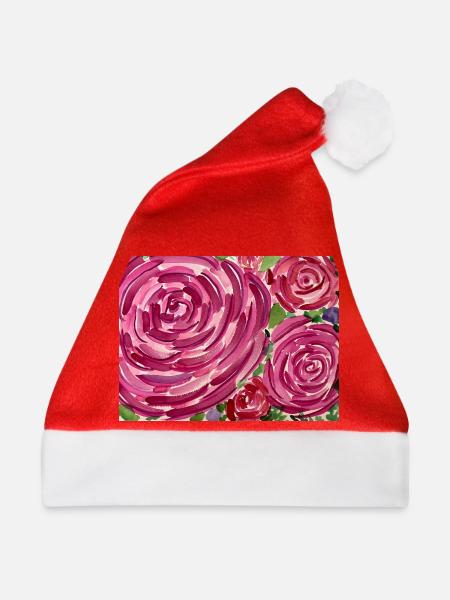 Rosenaquarell - Weihnachtsmütze - Rot