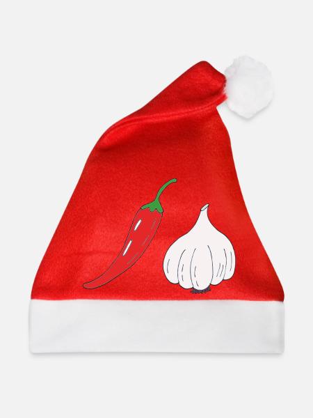 Chili und Knoblauch Duo - Weihnachtsmütze - Rot