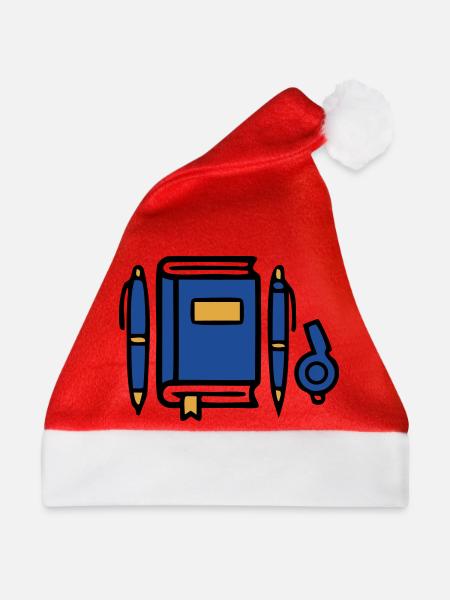 Buch Zeugnis Diplom Icon - Weihnachtsmütze - Rot