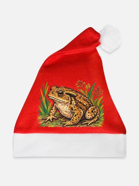 Europäische Erdkröte - Weihnachtsmütze - Rot