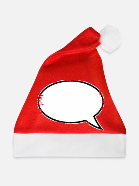 Sprechblase weiss used - Weihnachtsmütze - Rot