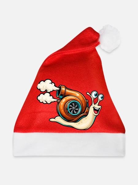 Turbo-Schnecken-Zeichentrickmotor - Weihnachtsmütze - Rot