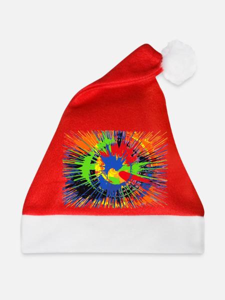 Farbkleckse - Weihnachtsmütze - Rot - Vorne