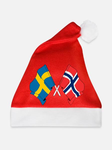 Flagge Schweden, Flagge Norwegen - Weihnachtsmütze - Rot