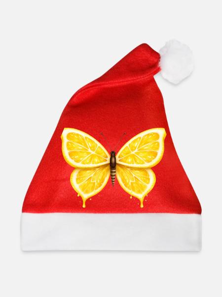 Zitronenflügel – Leuchtender Frucht-Schmetterling - Weihnachtsmütze - Rot