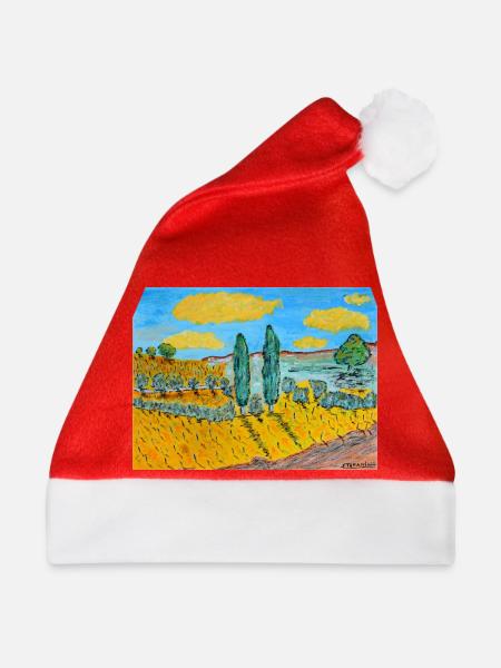 Toskanische Landschaft - Weihnachtsmütze - Rot