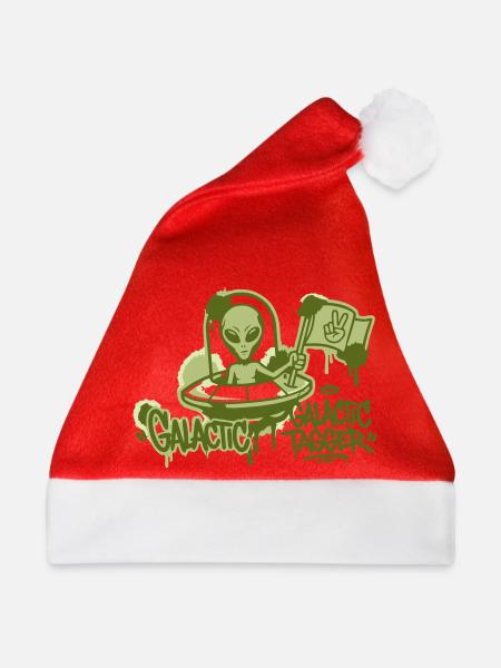 Alien Ufo Graffiti Grafik - Weihnachtsmütze - Rot