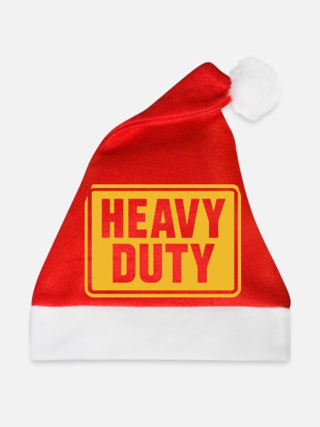 Warnschild für schwere Bauarbeiten - Weihnachtsmütze - Rot