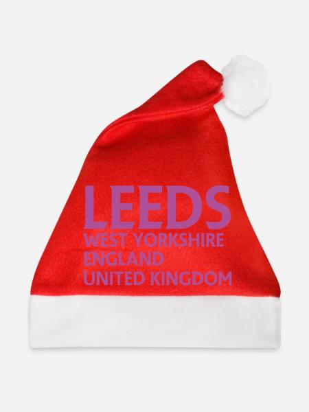 Leeds – England Liedtextdesign - Weihnachtsmütze - Rot