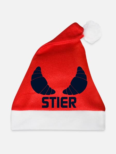 Sternzeichen Stier Croissants - Weihnachtsmütze - Rot