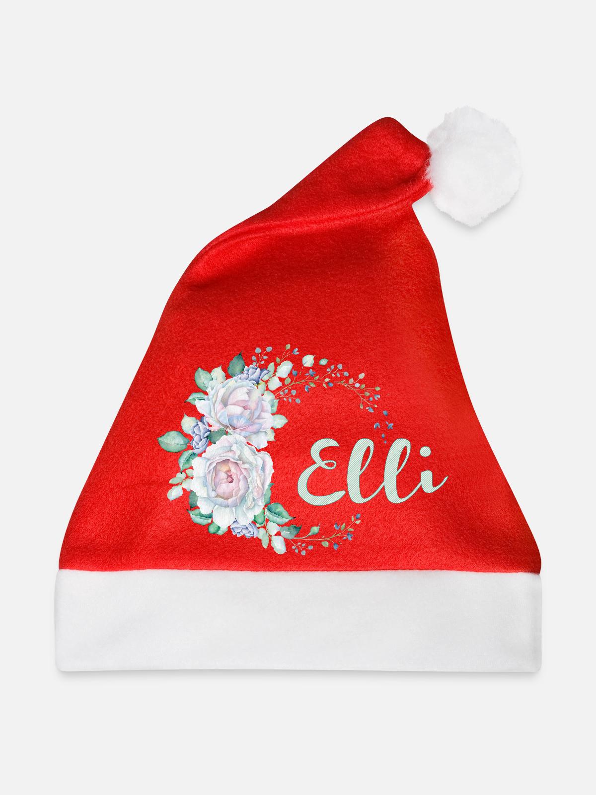 Blumenkreis Elli Monogramm - Weihnachtsmütze - Rot - Vorne