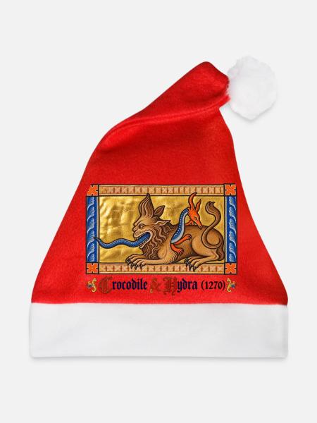 Krokodil & Hydra (1270) - Weihnachtsmütze - Rot