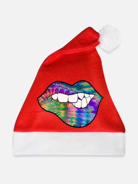groovy Tie Dye Beißlippe - Weihnachtsmütze - Rot