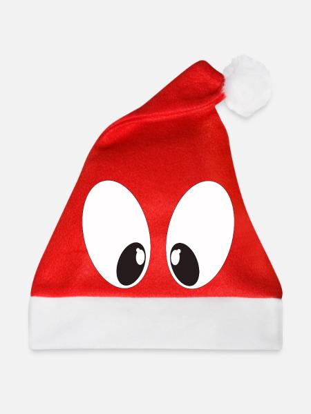 Comic Augen - Weihnachtsmütze - Rot