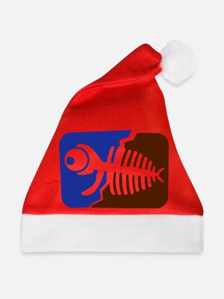 Fisch Fossil - Weihnachtsmütze - Rot