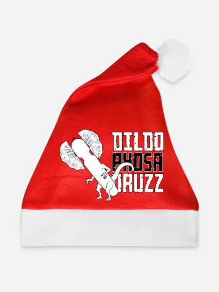 Ironisches Dinosaurier T-Shirt Junggesellenabschied - Weihnachtsmütze - Rot