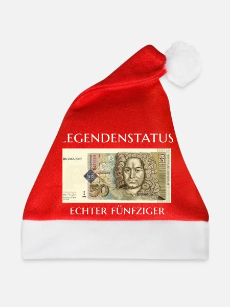 Legendenstatus Echter Fünfziger, handgezeichnet - Weihnachtsmütze - Rot - Vorne