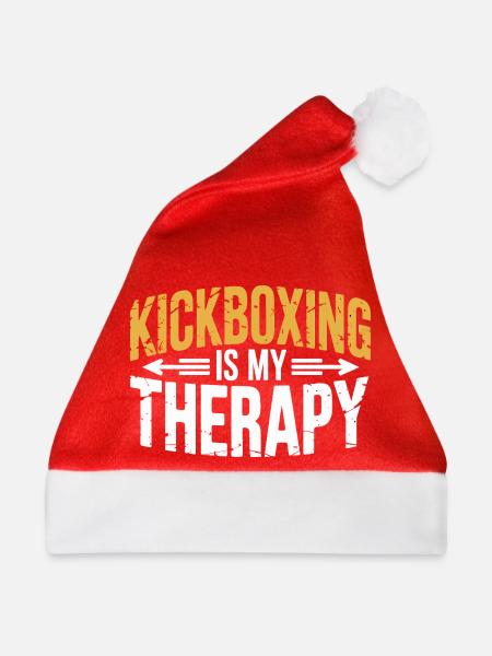 Kickboxing Ist Meine Therapie - Weihnachtsmütze - Rot
