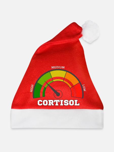 Lustiges, niedriges Cortisol, urkomisches, stressfreies Cortisol - Weihnachtsmütze - Rot - Vorne