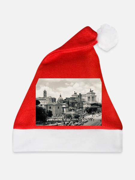 Sepia Rom: Kolosseum und Platz - Weihnachtsmütze - Rot