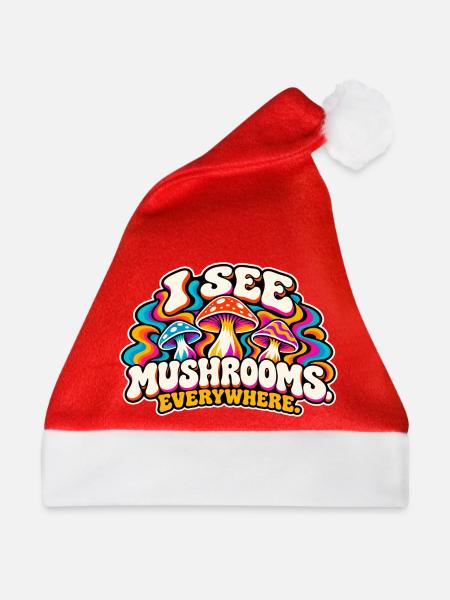 Ich sehe Pilze überall - Weihnachtsmütze - Rot - Vorne
