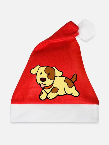 Süsser Hund - Weihnachtsmütze - Rot