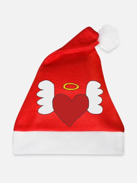 herz mit flügeln - Weihnachtsmütze - Rot