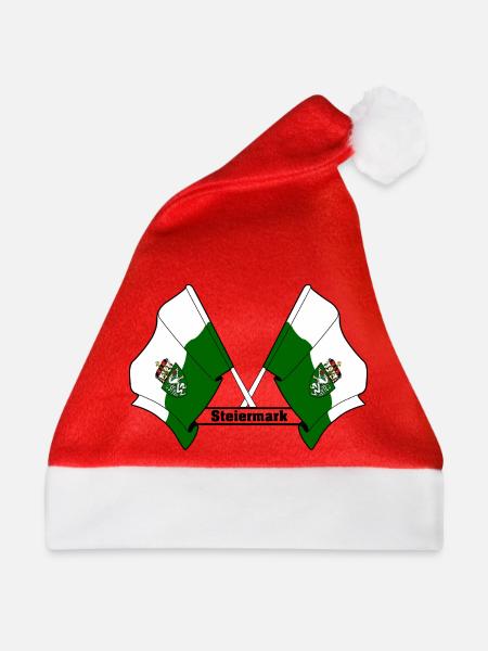 Steiermark-Flaggen mit Text - Weihnachtsmütze - Rot