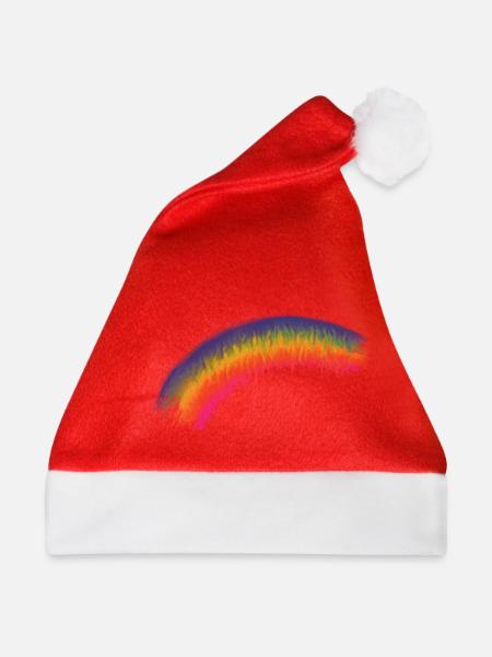 Regenbogen Pinselbogen - Weihnachtsmütze - Rot