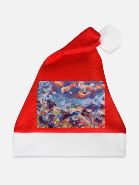 Bunte Mosaikabstraktion - Weihnachtsmütze - Rot