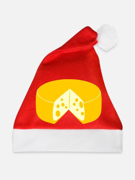 Käse goldgelb mit Spitzenschnitt - Weihnachtsmütze - Rot - Vorne