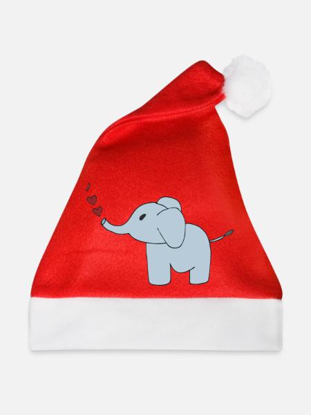 elefant herzen - Weihnachtsmütze - Rot