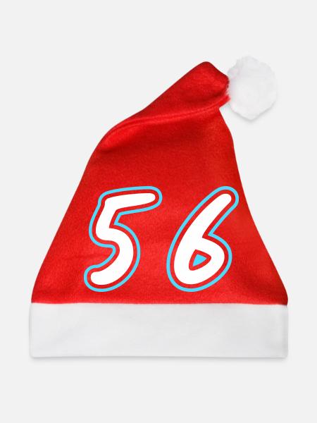 56 Zahl symbol - Weihnachtsmütze - Rot