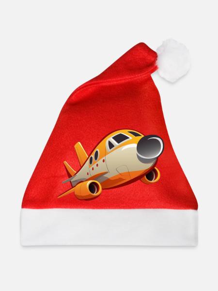 Comic Flugzeug - Weihnachtsmütze - Rot - Vorne