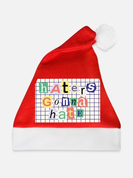 Haters Gonna Hate – Collage-Stil Statement - Weihnachtsmütze - Rot - Vorne