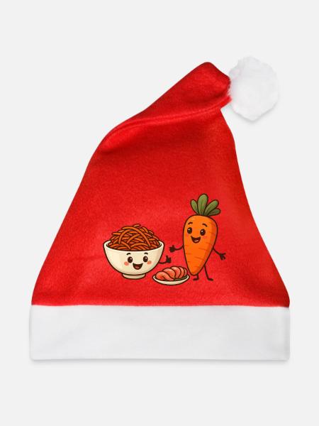 Karotte im Salat - Weihnachtsmütze - Rot
